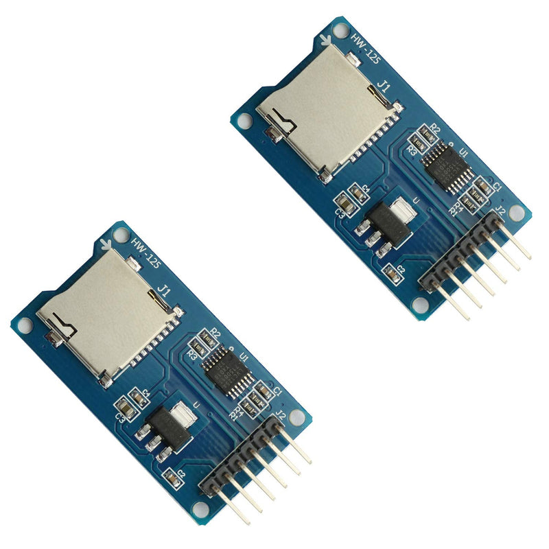 [Australia - AusPower] - Maxmoral 2PCS Micro SD Storage Board Memory Shield Expansion Module 6 Pin SPI Interface Mini TF Card Adapter Reader 