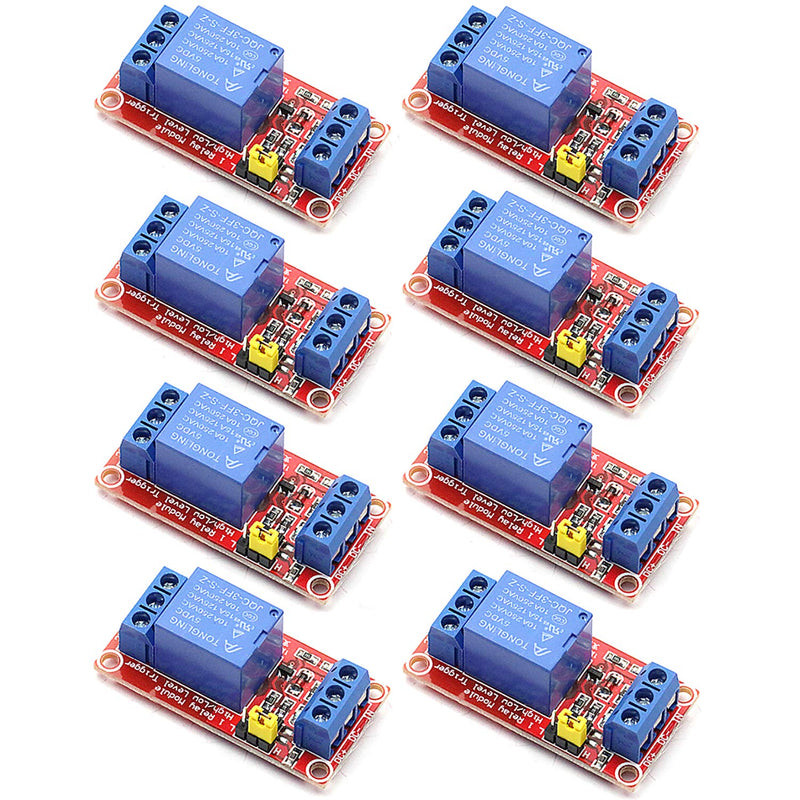 [Australia - AusPower] - DaFuRui 8Pcs 1 Channel 5v Relay Module Board Shield with Optocoupler Support High/Low Level Trigger Compatible Relay for Arduino 
