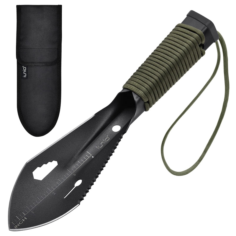 [Australia - AusPower] - iunio Hiking Trowel, Camping, Backpacking, Portable Shovel, Multitool, Ultralight Camp Tool, with Carrying Pouch, for Gardening, Outdoor, Survival Black 
