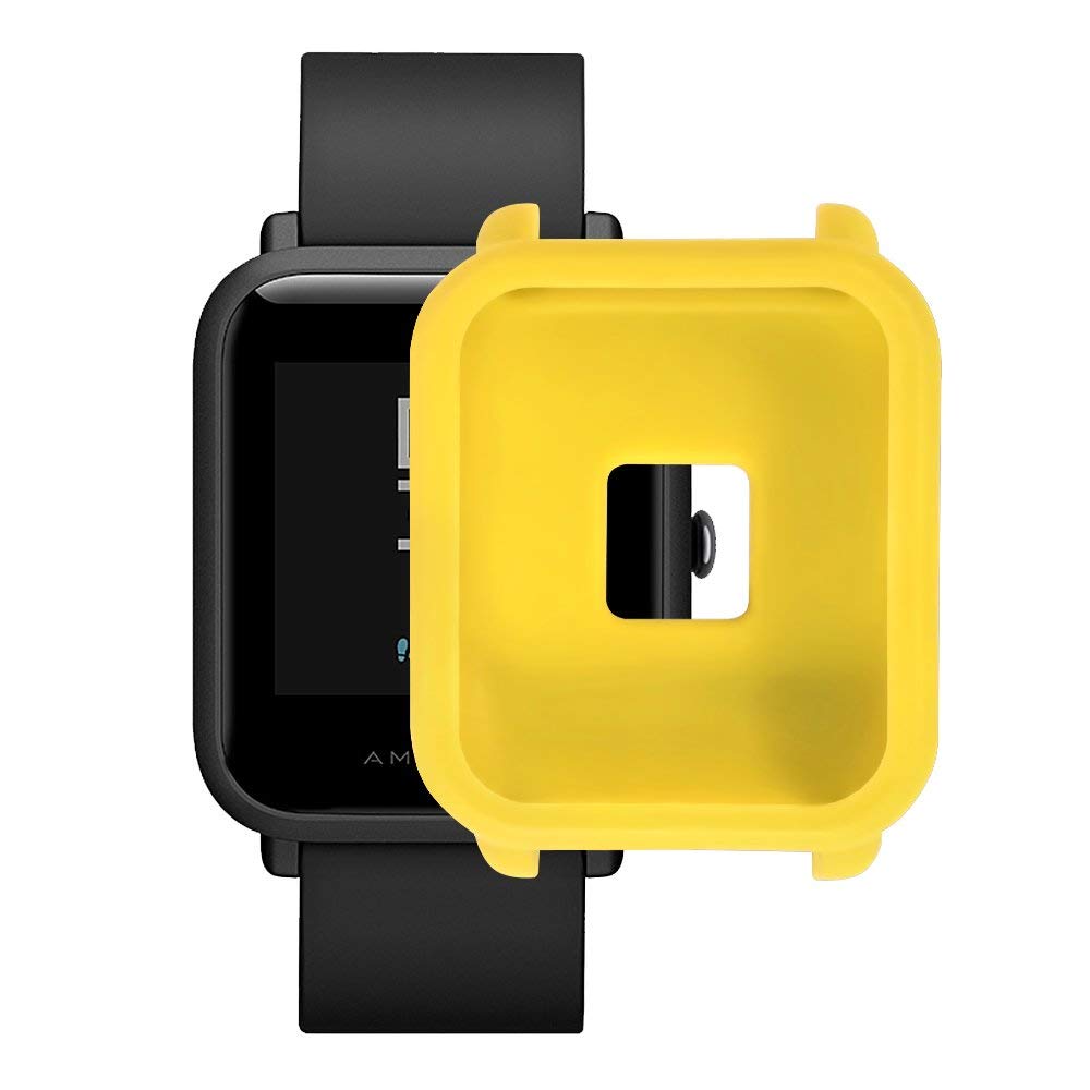 [Australia - AusPower] - Soft Silicone Full Case Cover Compatible with Huami Amazfit Bip Smart Watch Yellow 