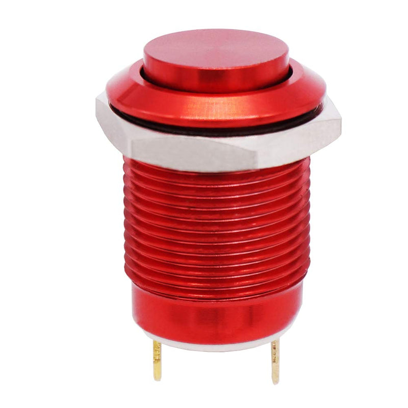 [Australia - AusPower] - Twidec/12mm 1/2" Waterproof Red Metal Shell Momentary Raised Top Push Button Switch DC/AC 36V 2A SPST 1NO Start Button for car Modification Switch(Quality Assurance for 1 Years) M-12-R-G 