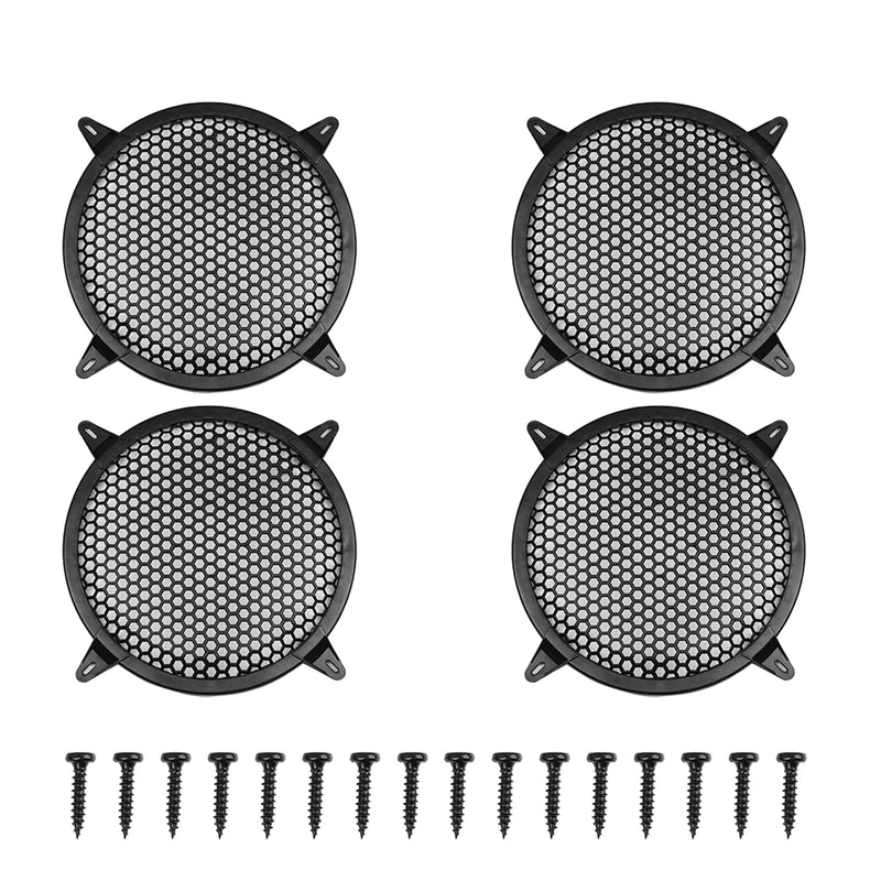 [Australia - AusPower] - X AUTOHAUX 4pcs 10" Black Car Speakers Cover Plastic Mesh Woofer Subwoofer Grill Protector 
