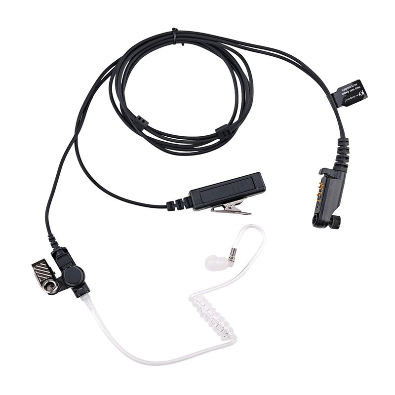 [Australia - AusPower] - KS K-STORM PD682 Acoustic Tube Earpiece Headset Compatible with Hytera Radio PD600 PD602 PD662 PD680 PD685 X1p X1e etc, PU Material, Black 