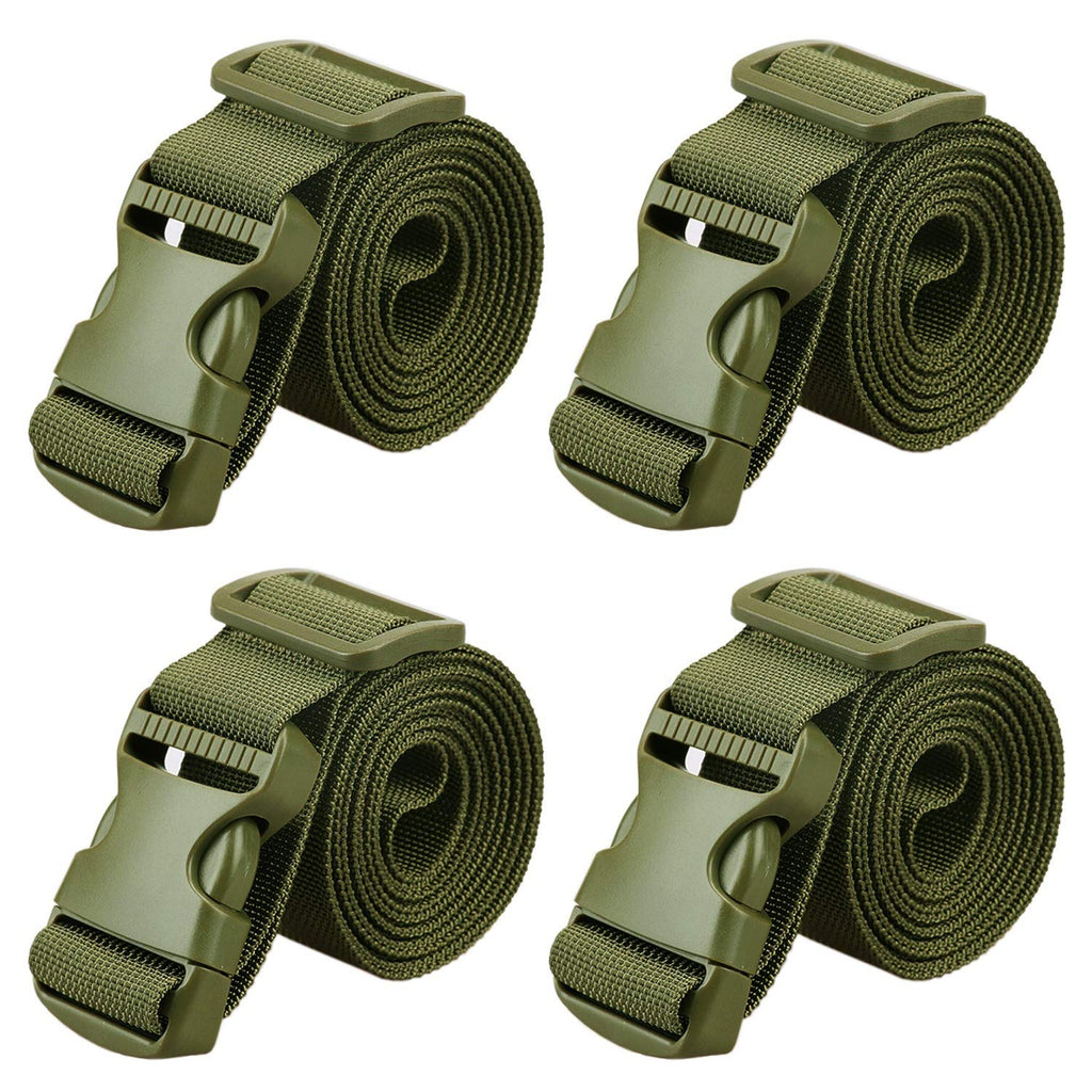 [Australia - AusPower] - MAGARROW 65" × 1.5" Utility Straps with Buckle Adjustable, 4-Pack (Army Green (4-PCS)) Army Green (4-PCS) 