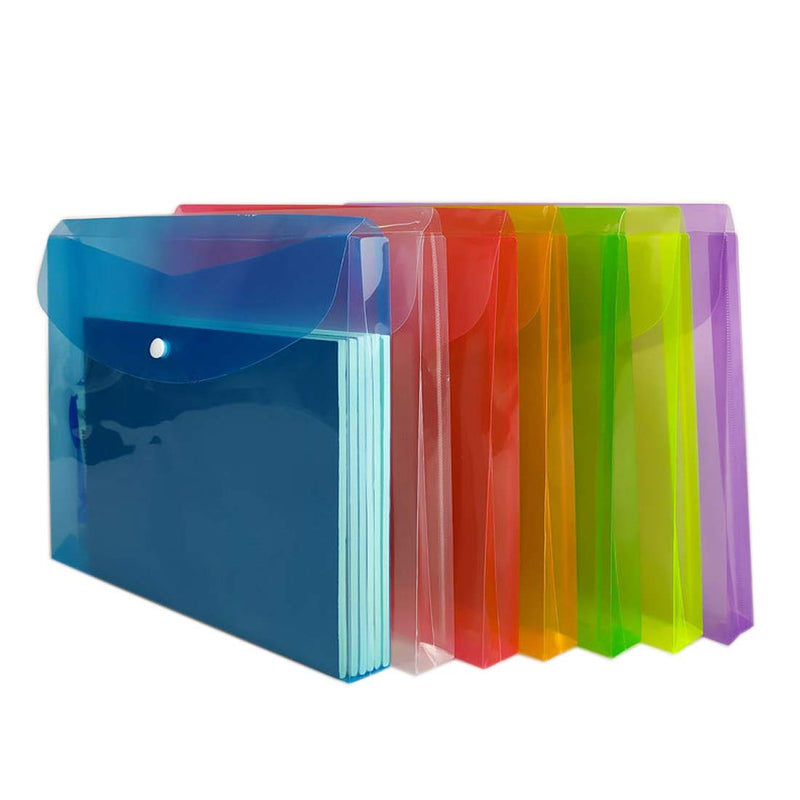 [Australia - AusPower] - TIENO Poly Envelope Legal Expandable File Folders Organizer with Snap Button Assort Color Sheets Holder 7 Packs 7pcs 