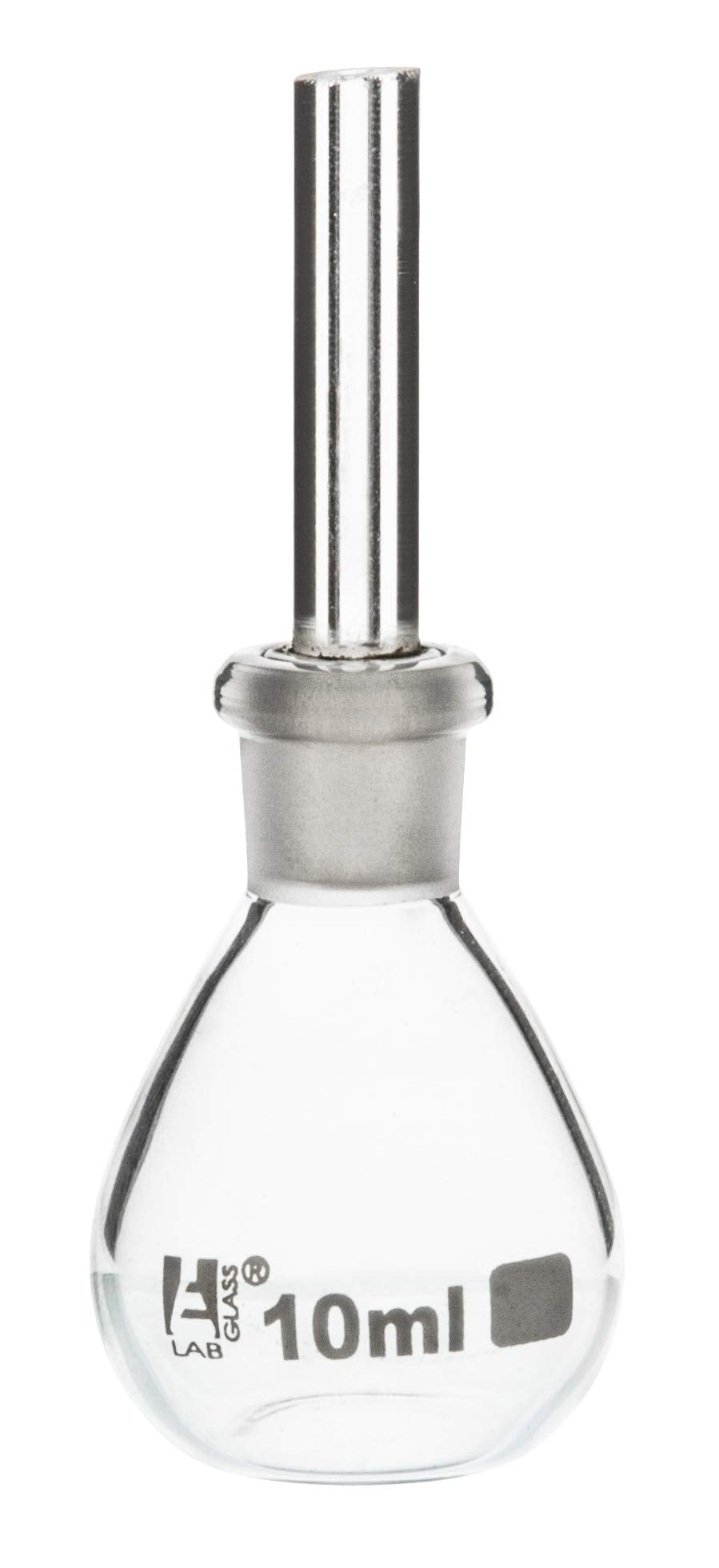 [Australia - AusPower] - 10mL Specific Gravity Bottle - Borosilicate Glass - Flat Bottom with Perforated Stopper - for Determining Liquid Density - Eisco Labs 