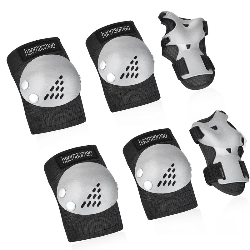 [Australia - AusPower] - Haomaomao Kids/Youth Knee Pad Elbow Pads Wrist Guards Protective Gear Set,for Roller Skates Skating Skatings Cycling BMX Bike Skateboard Inline Scooter Riding Aldult Limit Sports Protective Device Black Small 