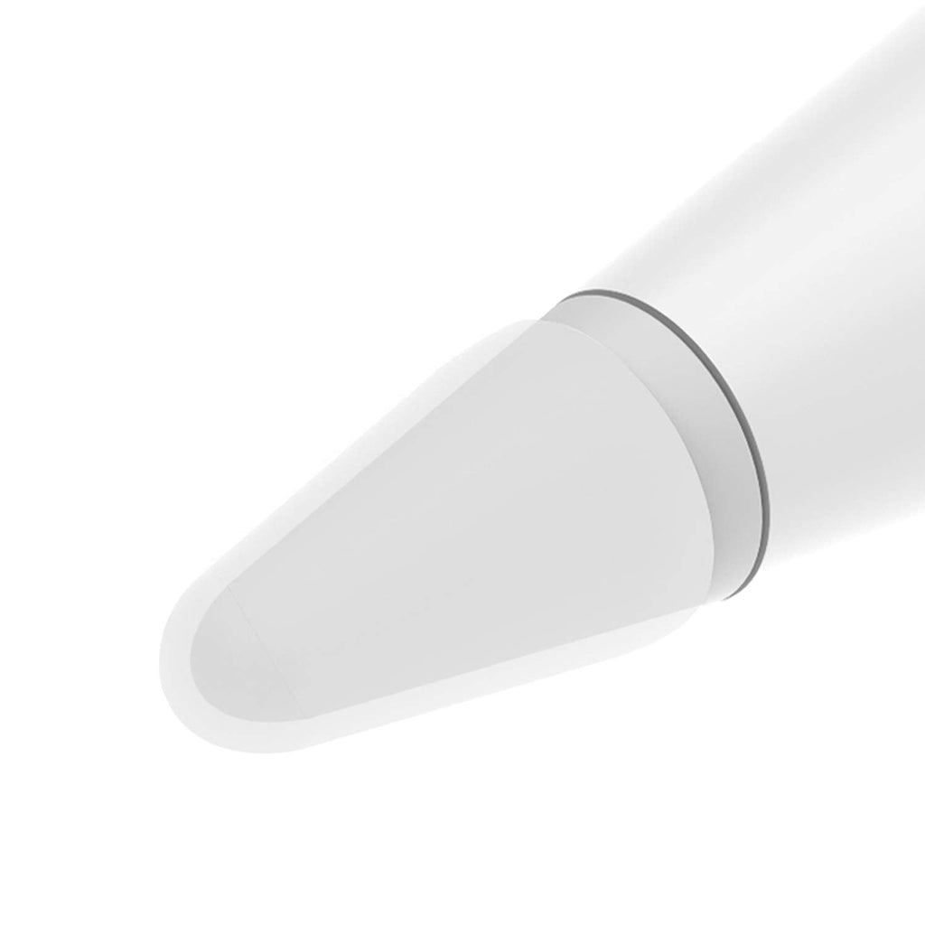 [Australia - AusPower] - BLEAKTEIR Apple Pencil Nibs Writing Cover for Apple Pencil Protector Silicone Cover for Noiseless Drawing Compatible with IPencil 1&2 (Semitransparent-White) Semitransparent-White 