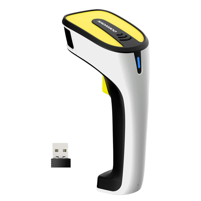 [Australia - AusPower] - NADAMOO Wireless 2D Barcode Scanner QR Code Scanner Support Screen Scanning Handheld CMOS Imager Portable USB Bar Code Reader with Auto Sensing, Read 1D 2D QR Code PDF417 for Inventory Library 