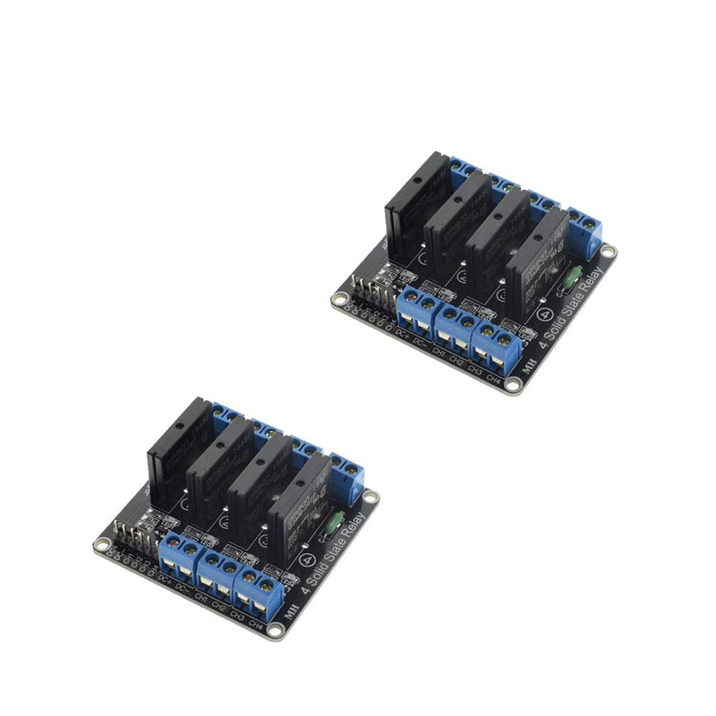 [Australia - AusPower] - KOOBOOK 2Pcs 5V 4 Channel Low Level Trigger Solid State Relay Module Board For Arduino 