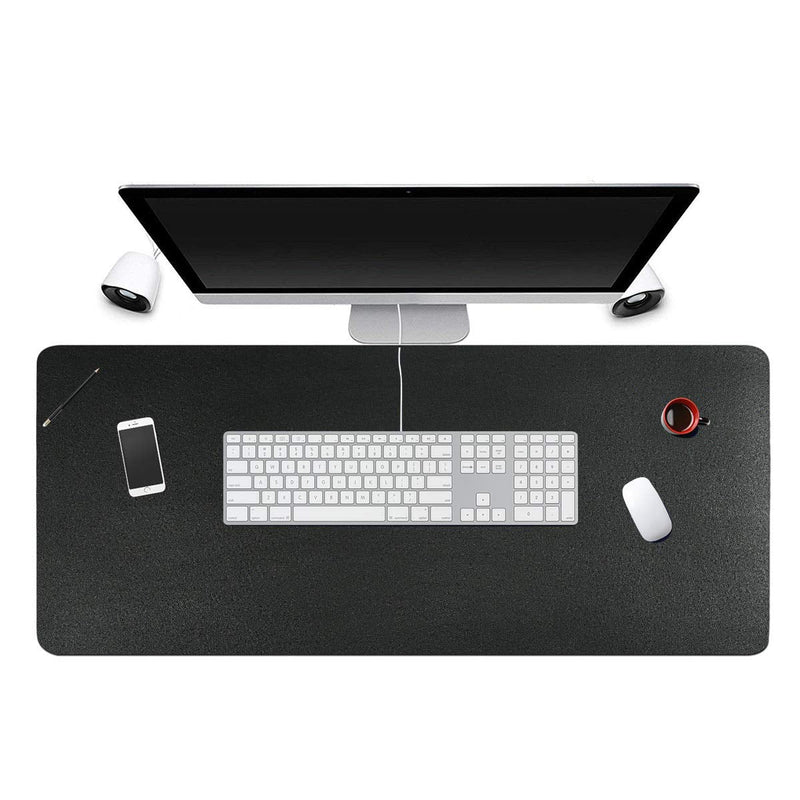[Australia - AusPower] - Desk Pad for Office Home 31" x 13",PU Leather Waterproof Large Desk Writing Mat Organizer,Multifunctional Ultra Thin Dual Use Desk Blotters Mouse Pad Protector … (Black) Black 