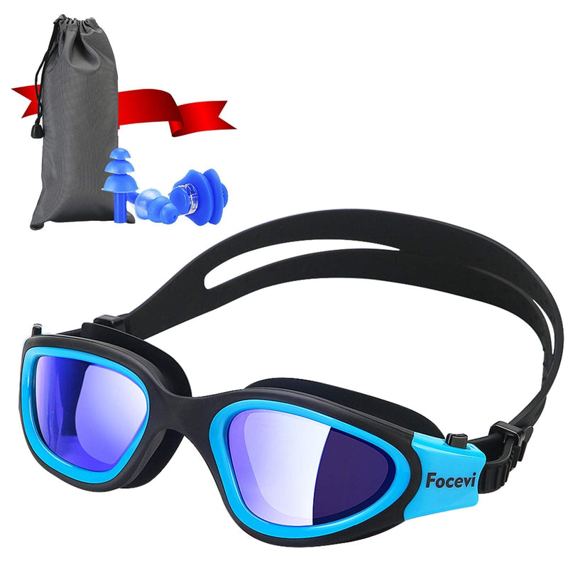 [Australia - AusPower] - Swimming Goggles for Men/Women, Polarized Anti-Fog UV Protection Mirrored Adult Swim Goggles, Swimming Glasses A-blue 