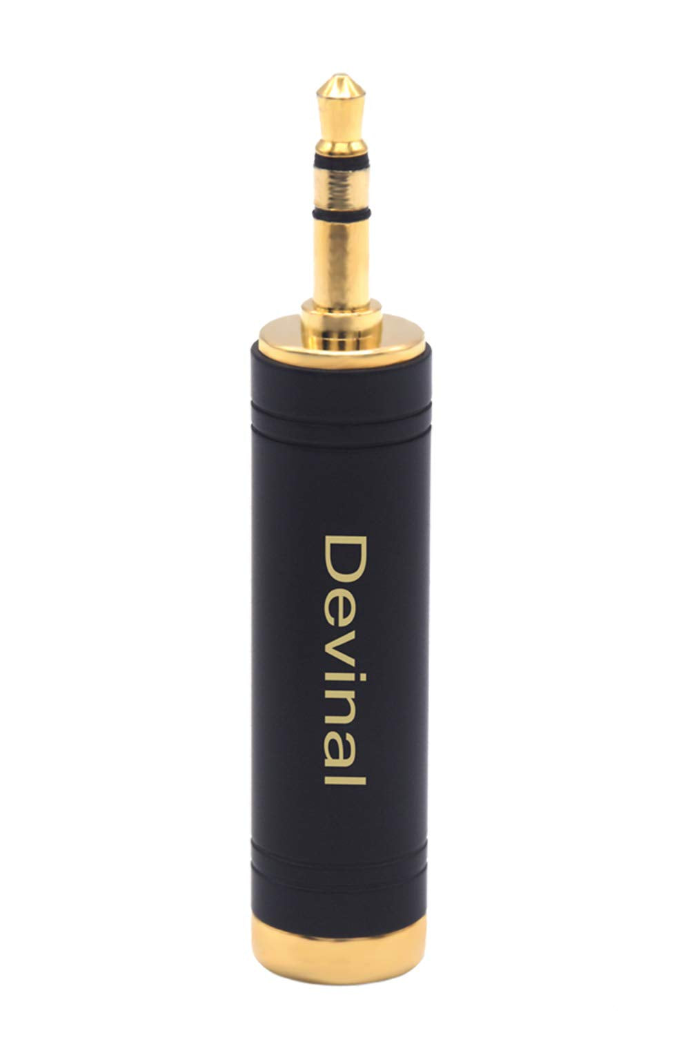 [Australia - AusPower] - 1/4" to 1/8 Headphone Pure Copper Adapter, Quarter inch to 3.5mm Stereo Converter, 6.35mm Jack to 3.5mm Plug Earphone Amp Adapter, TRS to Mini Jack Gold Plated One Pack by Devinal 1 Pack 