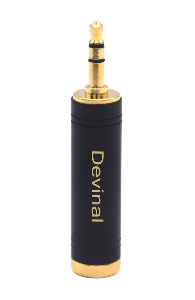 [Australia - AusPower] - 1/4" to 1/8 Headphone Pure Copper Adapter, Quarter inch to 3.5mm Stereo Converter, 6.35mm Jack to 3.5mm Plug Earphone Amp Adapter, TRS to Mini Jack Gold Plated One Pack by Devinal 1 Pack 