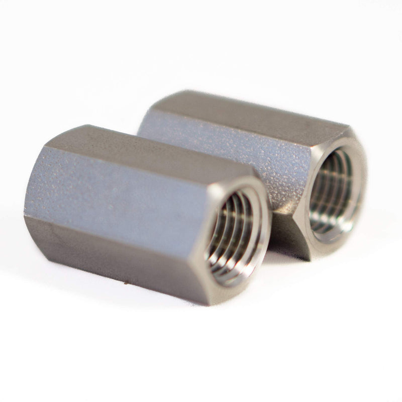 [Australia - AusPower] - 2 Pack - 316 Stainless Steel 1/4 NPT Female to 1/4 NPT Female Straight Hex Coupler/Coupling for Air, Liquid or Hydraulic Fitting - Industrial Air Tool Hose 1/4 Inch Coupling 