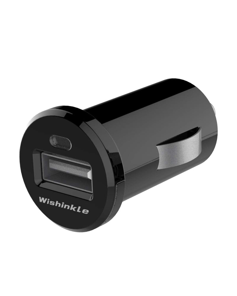 [Australia - AusPower] - Wishinkle Car Charger Mini 12W/2.4A Fast USB Charger Adapter with Bule LED Compatible with iPhone 11/11 pro/XR/X/XS, Samsung Note 9/Galaxy S10/S9/S8 and More, Black 