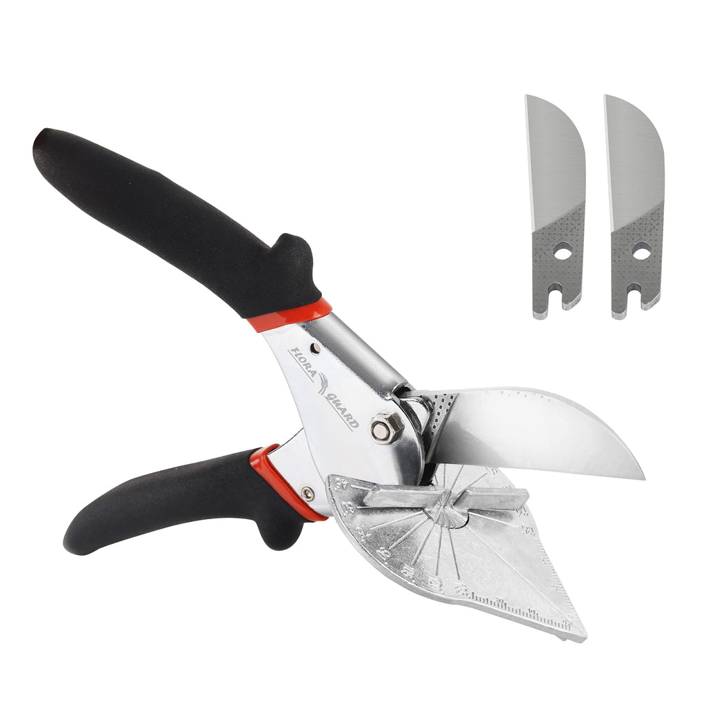 [Australia - AusPower] - FLORA GUARD Miter Shears - Multifunctional Trunking Shears for Angular Cutting of Moulding and Trim, Hand Tools, Including 2 Spare Blades 