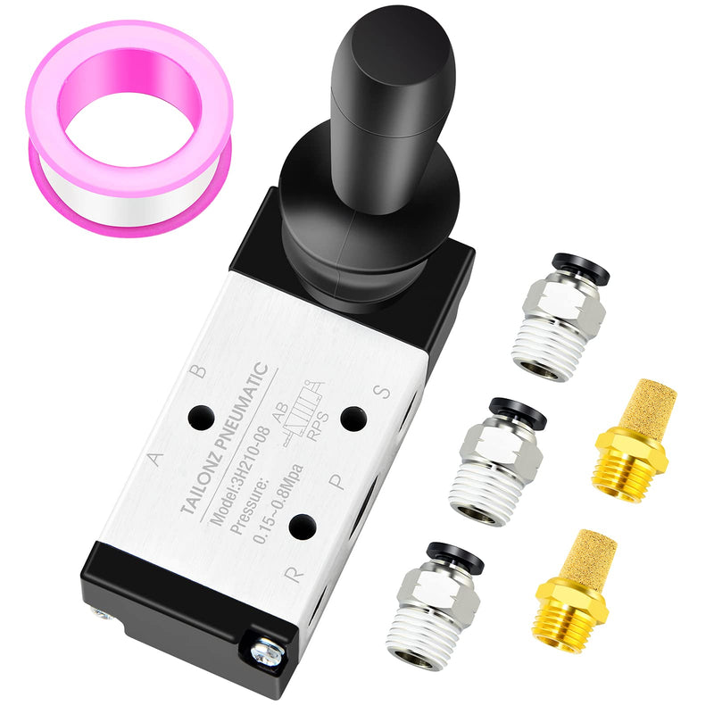 [Australia - AusPower] - TAILONZ PNEUMATIC 1/4"NPT 5 Way 2 Postion Air Hand Lever Operated Valve Pneumatic Solenoid Valve Manual Control Push-Pull 4H210-08 