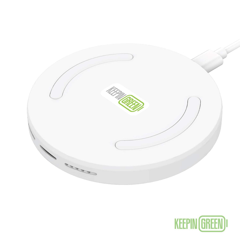 [Australia - AusPower] - KeepinGreen Wireless Charger - 5W/1A | Qi Wireless Charging Pad with 18W QC3.0 Wall Charger & 4ft Micro USB Cable | USB A Port (2.4A) | Apple iPhone 11, XR, XS, X, 8 / Samsung Galaxy S10, S9, S8 