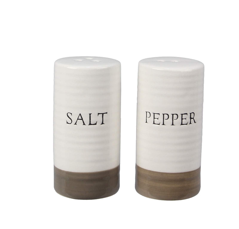 [Australia - AusPower] - Salt and Pepper Shaker Set Debossed Ceramic Farmhouse Style 
