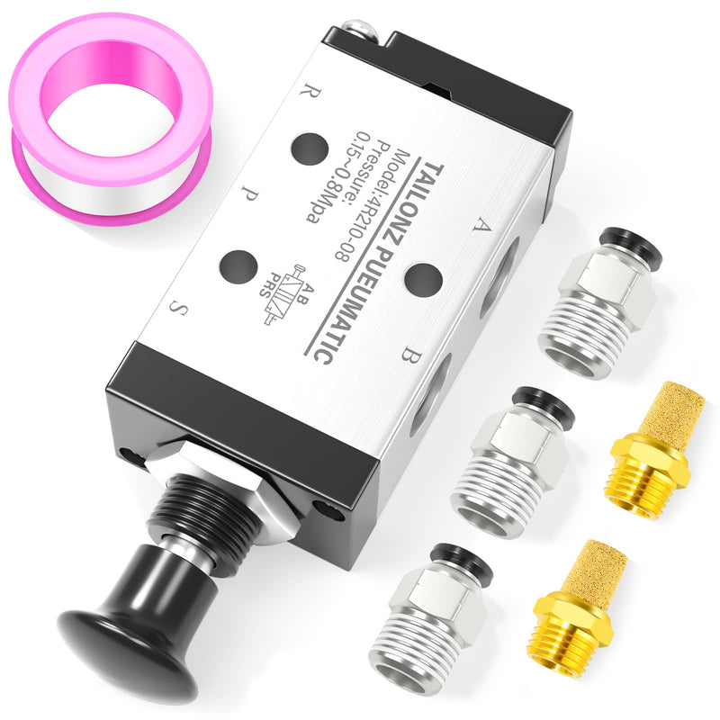 [Australia - AusPower] - TAILONZ PNEUMATIC 1/4"NPT 5 Way 2 Postion Air Hand Lever Operated Valve Pneumatic Solenoid Valve Manual Control Push-Pull 4R210-08 