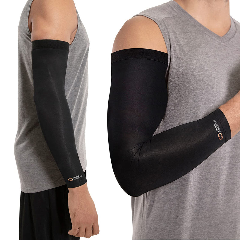 [Australia - AusPower] - Copper Compression Arm Brace - Copper Infused Sleeve for Arms, Forearm, Bicep. Tennis Elbow, Basketball, Golf, Arthritis, Tendonitis, Bursitis, Osteoporosis, Rehab, Post Surgery, Physical Therapy (Sm) Small (Pack of 1) 