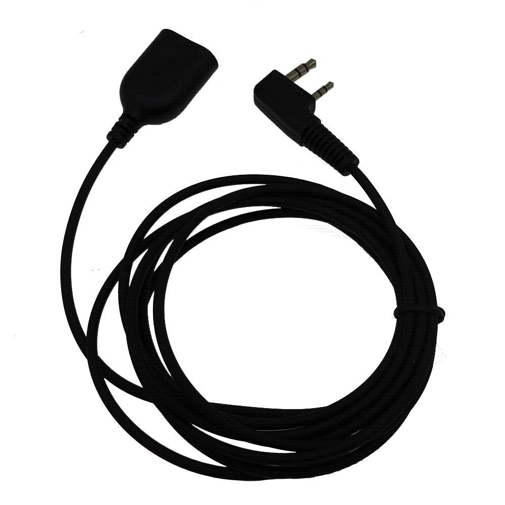 [Australia - AusPower] - Red-Fire 2 PIN Radio Earpiece Speaker Mic Extension Cable Replacement for Kenwood Baofeng Wouxun Puxing Quansheng Baodeeng Retevis TYT HYT (2Meter-6FT) 