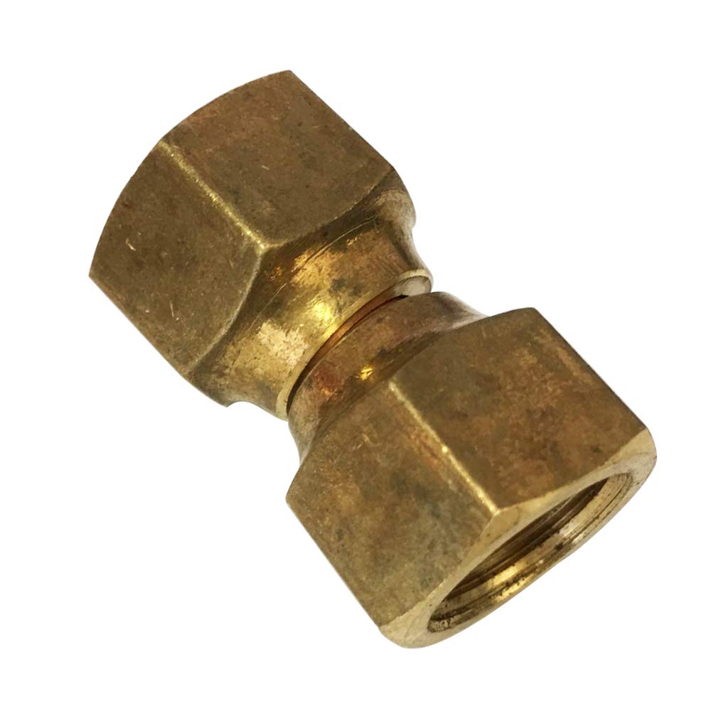 [Australia - AusPower] - 3/8" Flared Brass Forged Swivel Nut Union Valve Connector 3/8" Flare x 3/8" Flare SAE 45 Degree Flare Tube Fitting 5pcs 5 3/8" O.D 