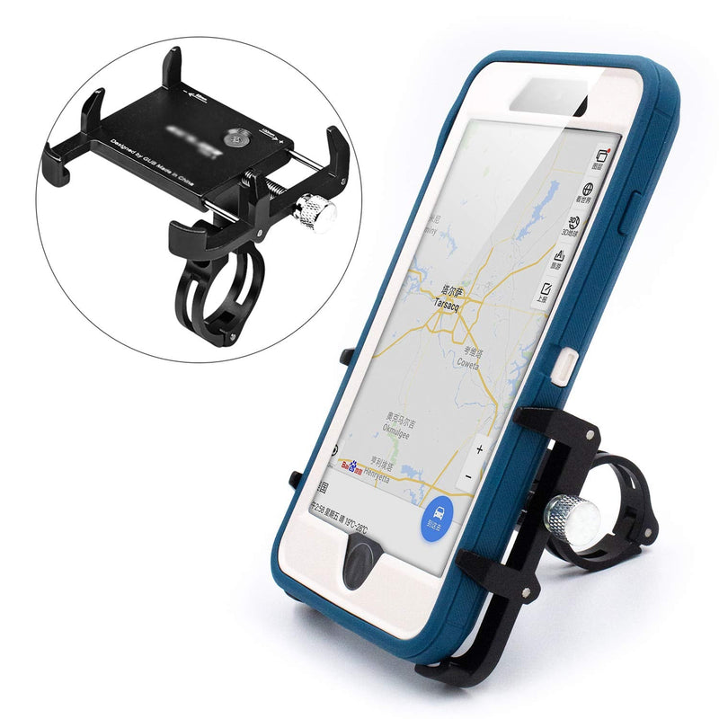 [Australia - AusPower] - Thick Case Design Bike & Motorcycle Phone Mount Handlebar Holder For Any Cell Phones with Thick Phone Case Fit iPhone X XR Xs max 8 8s 7 PLUS Samsung Galaxy S10 S9 S8 Note 10 9 8 (Metal Black) Metal Black 