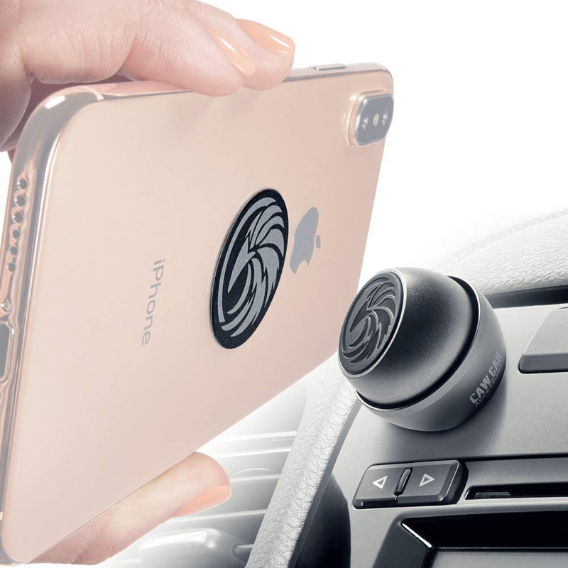 [Australia - AusPower] - Universal Car Phone Mount Magnetic - All-Metal iPhone Car Mount for Any Smartphone or GPS - Truly One-Handed Cell Phone Holder for Car Dashboard 