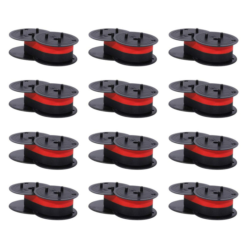 [Australia - AusPower] - Bigger Replacement for GR24 Porelon 11216 Universal Twin Spool Calculator Ribbon for Nukote BR80c, Sharp El 1197 P III, Dataproducts R3027 (1 3/8" of Spool Diameter, 1/2" Wide, Black/red, 12-Pack) Black and Red 12 Pack 