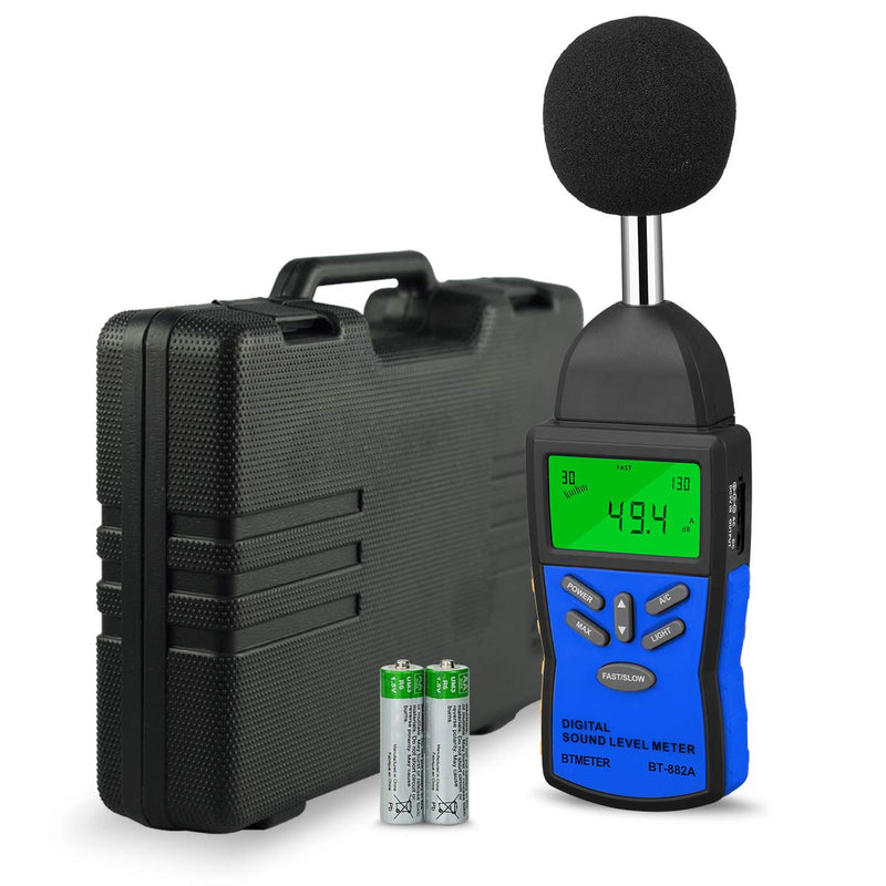 [Australia - AusPower] - Precision Sound Meter - BTMETER BT-882A Digital Decibel Tester for 30~130 dB Noise Level Measurement with A/C Fast/Slow Weighting, Large Backlight Display 