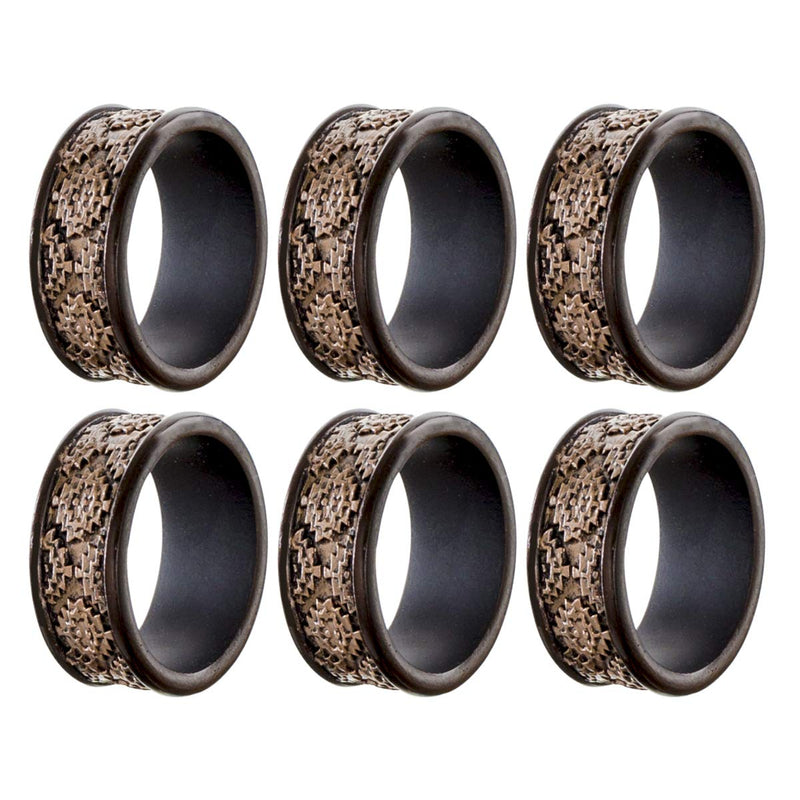 [Australia - AusPower] - Creative Scents Dublin Napkin Rings Set of 6 - Elegant Dining Table Decor Napkin Holder Rings - Rustic Table Setting Decorations for Thanksgiving, Fall, Holiday Dinner (Coffee Brown) 
