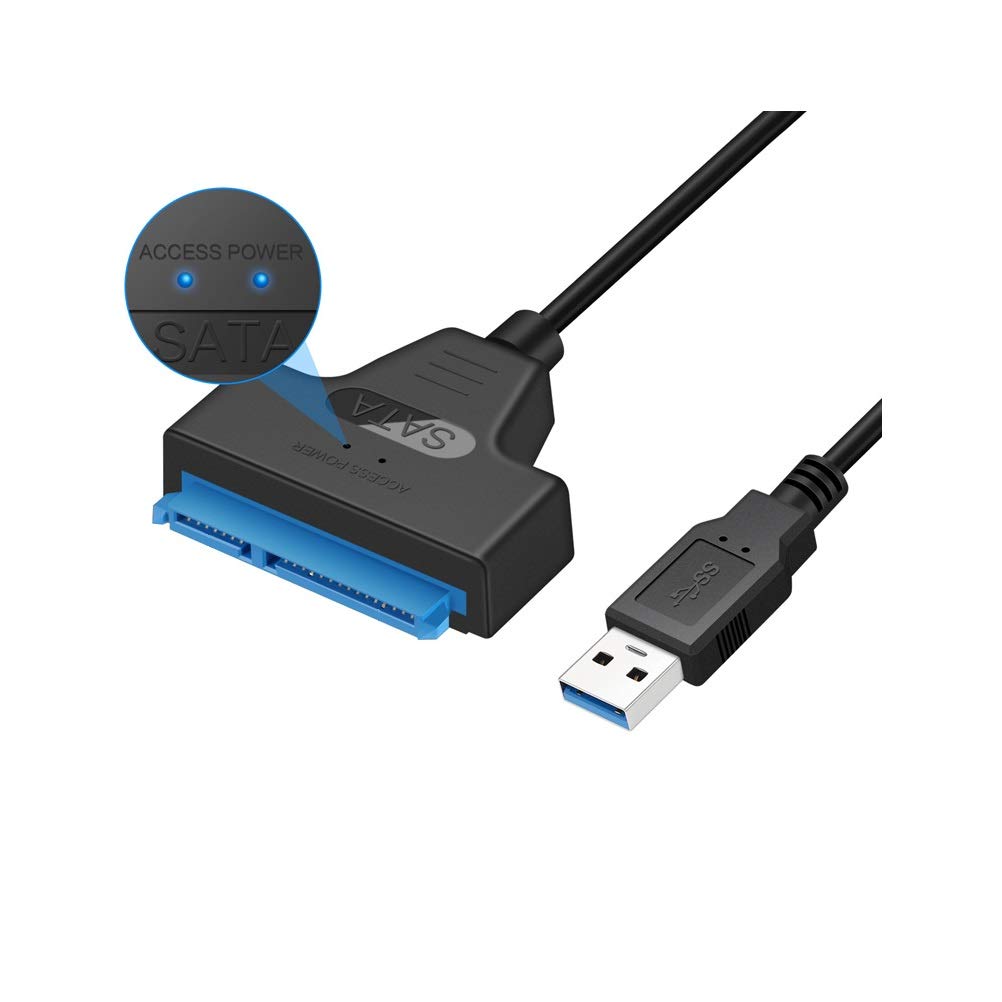 [Australia - AusPower] - Cotchear USB 3.0 to SATA III Hard Drive Adapter Cable, 15 + 7 Pin Portable Adapter Cord 22 pin USB Cable 3.0 to SATA Adapter for 2.5 inch HDD SSD Hard Drive 