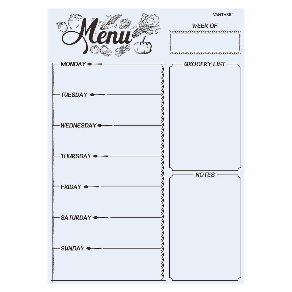 [Australia - AusPower] - Magnetic Refrigerator Whiteboard,Weekly Menu, Meal Planner, Grocery Shopping List, Dry Erase Board, for Kitchen Fridge with 8 Color Magnetic Markers (16inchx12inch) 