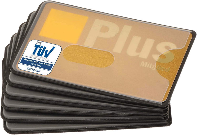 [Australia - AusPower] - valonic RFID Blocking Sleeves - 6-Pack - Sturdy Clear Plastic - Credit Card Protector - Protection for Debit Card, Passport and Metro Card 