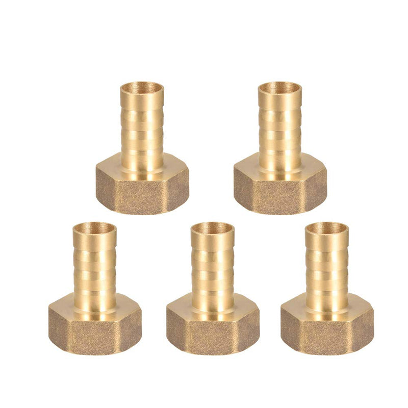 [Australia - AusPower] - ATITOWEL 5PCS 1/2" Barb Brass Hose Fitting, Connector - G 1/2" Female Pipe Fit For 1/2" Hose ID 