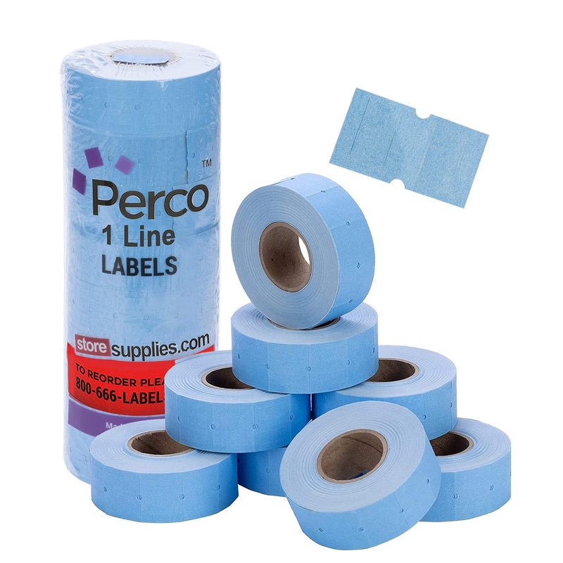 [Australia - AusPower] - Perco 1 Line Blue Labels - 1 Sleeve, 8,000 Blank Pricing Labels for Perco 1 Line Price and Date Guns Perco 1 Line "Blue" 