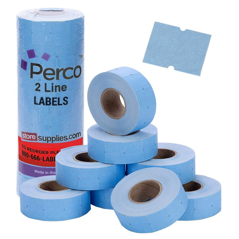 [Australia - AusPower] - Perco 2 Line Blue Labels - 1 Sleeve, 6,000 Blank Pricing Labels for Perco 2 Line Price and Date Guns 