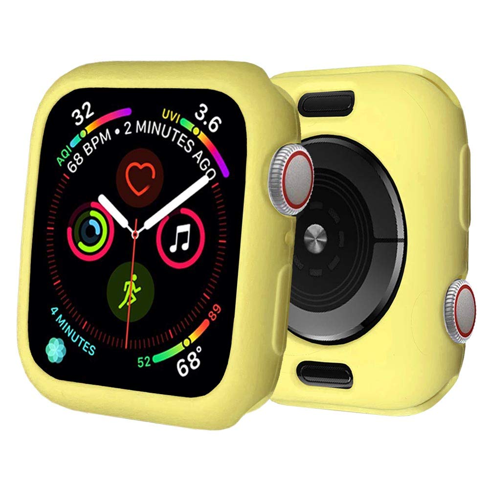 [Australia - AusPower] - BOTOMALL for Apple Watch Case 40mm Series 6/5/4/SE Premium Soft Flexible TPU Thin Lightweight Protective Bumper Cover Protector for iWatch(Light Yellow,40MM Series 4/5/6/SE) light yellow 