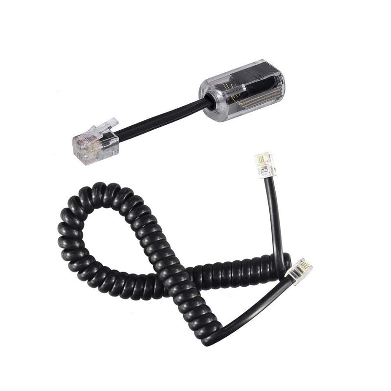 [Australia - AusPower] - Telephone Handset Cord Detangler, 1 Pack 360 Degree Rotating/Anti-Tangle Landline Cable and 1 Pack Telephone Handset Cord 8.5 Foot Uncoiled (2 Foot Coiled) 8.5FT 