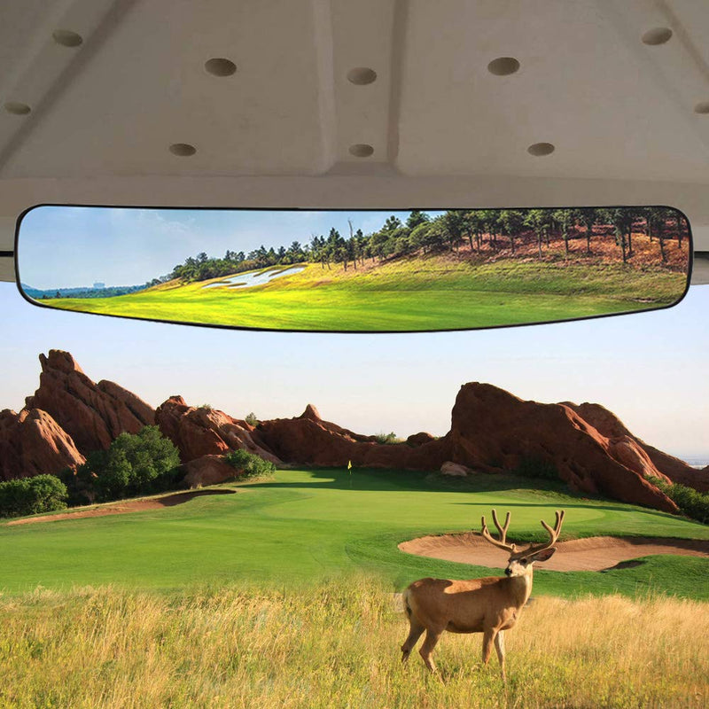 [Australia - AusPower] - HKOO Golf cart Rear View Mirror,16.5" Extra Wide 180 Degree Panoramic Rear View Mirror Fit for Golf Cart EZGO Club Car Yamaha (Rear View Mirror) 