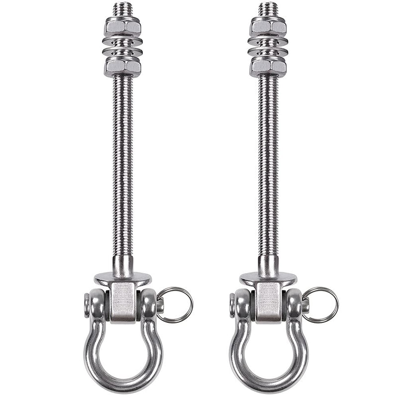 [Australia - AusPower] - BeneLabel Set of 2 Permanent Antirust Stainless Steel 304 Heavy Duty Swing Hangers, 1800LB Capacity, Wood Beam & I-Beam Hanger, Yoga Hammock Chair Sandbag, Hardware Swing Sets, 180° Swing, 8.25" 8.25" 