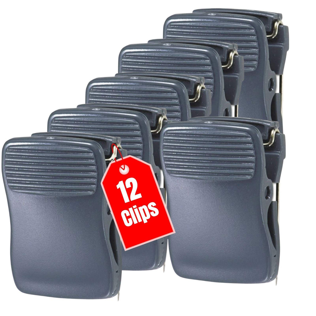 [Australia - AusPower] - 1InTheOffice Cubicle Clips, Wall Clips for Fabric, Cubicle Wall Clips, Deluxe Recycled, Charcoal, 12/Pack 