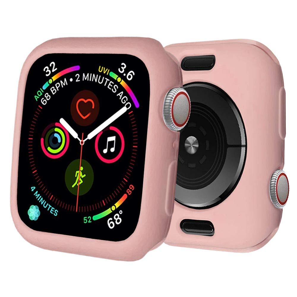 [Australia - AusPower] - BOTOMALL for Apple Watch Case 44mm Series 6/5/4/SE Premium Soft Flexible TPU Thin Lightweight Protective Bumper Cover Protector for iWatch(Pink Rose,44MM Series 4/5/6/SE) sand pink 