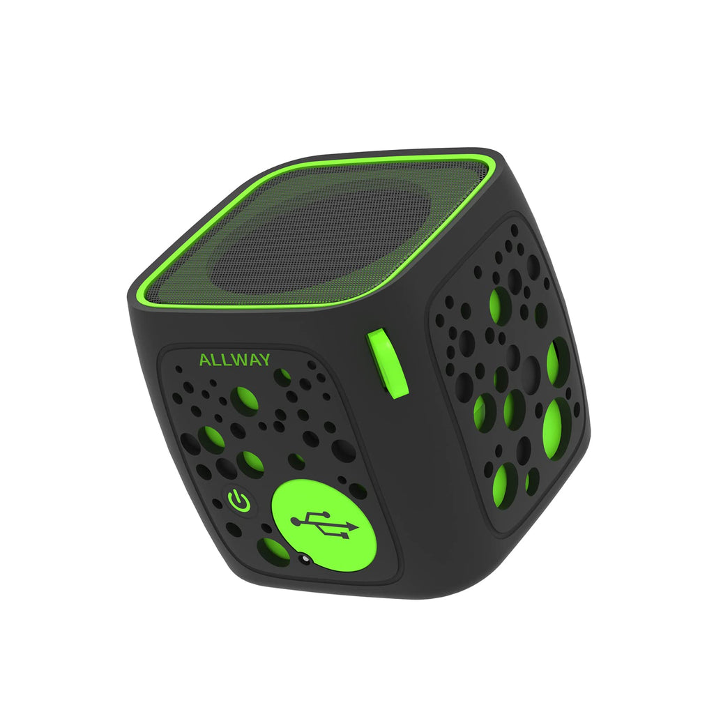 [Australia - AusPower] - Small Bluetooth Speaker,ALLWAY Ultra Compact Mini Portable Bluetooth Speakers with Loud Stereo Sound,Rich bass,TF Card Port,164 Feet Bluetooth 5.0 Range for Laptop,iPhone,Echo,Car and More Green 