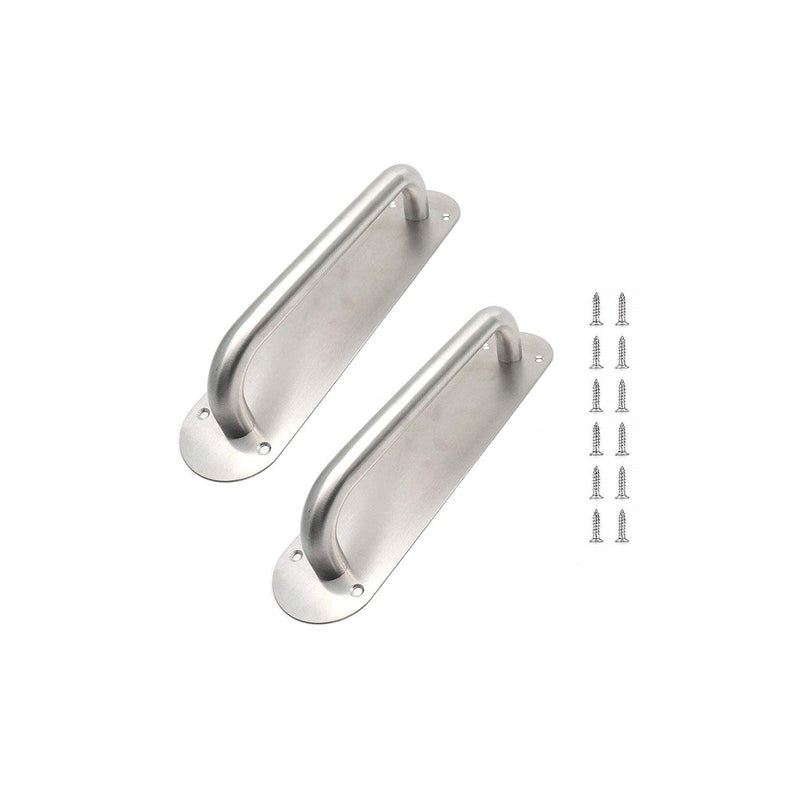 [Australia - AusPower] - Liyafy Round Large 304 Stainless Steel Door Handle Pull and Push Plate Door Handle with Screws Use for Mark Restaurant Bar Business Place 2Pcs 