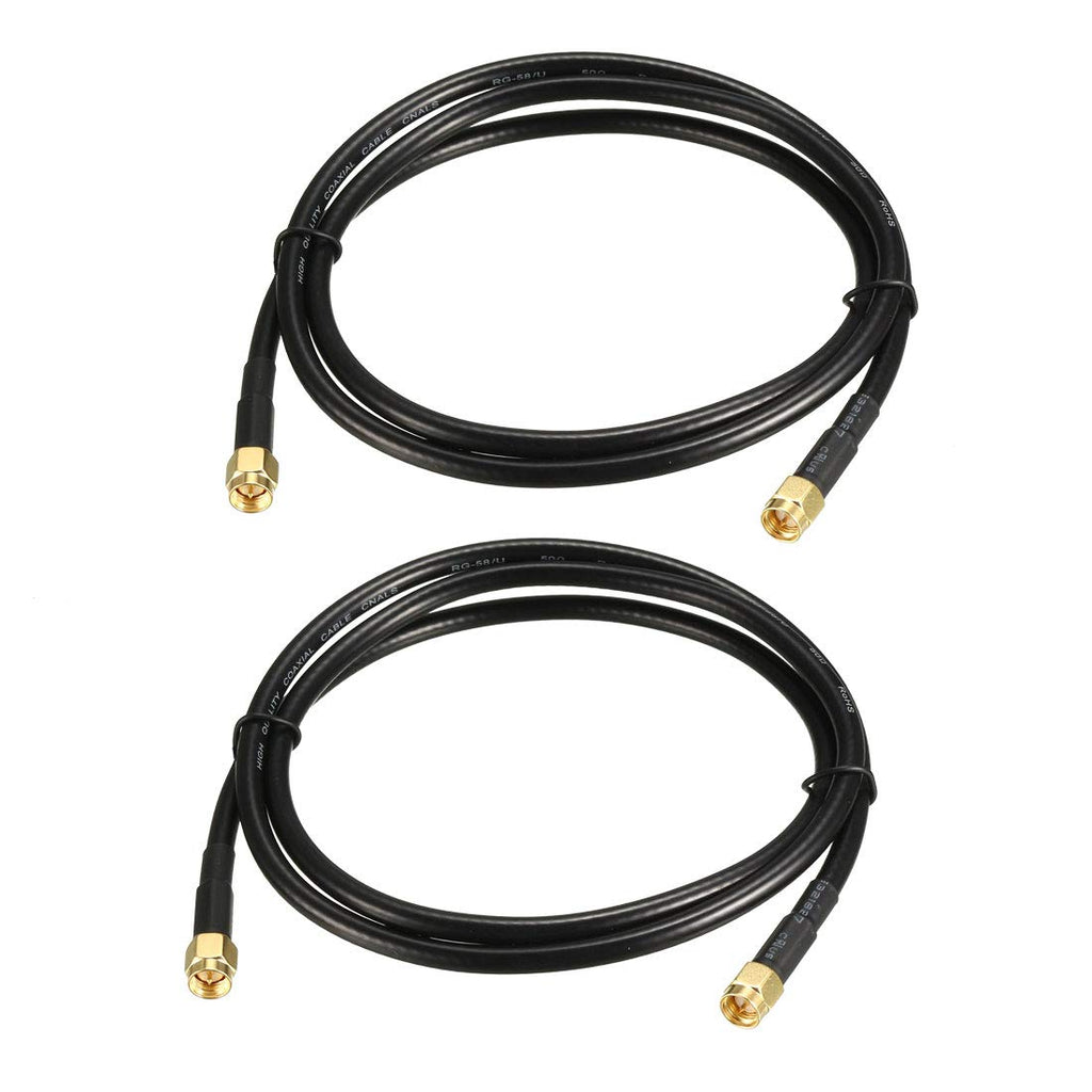 [Australia - AusPower] - uxcell Antenna Extension Cable SMA Male to SMA Male Coaxial Cable RG58 50 Ohm 3 ft 2pcs 3 Feet 