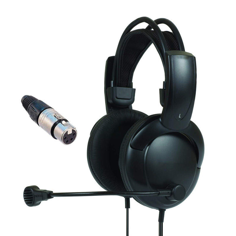 [Australia - AusPower] - Clearcom Double Muff Intercom Headphones with Female XLR Four pin Connector 