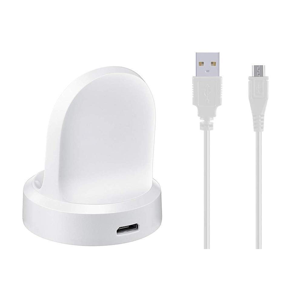 [Australia - AusPower] - Emilydeals Compatible with Gear S3 Charger, Gear S3 Smart Watch Charging Cradle Dock for Samsung Gear S3 Classic/Frontier Smart Watch (White) White 